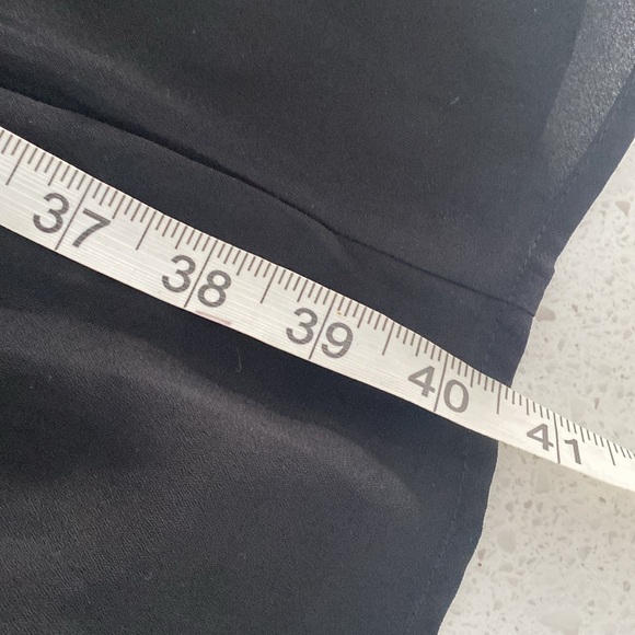 NWT SANS SOUCI black crepe sheer drape dress  overall outfit romper jumpsuit new - Picture 8 of 8